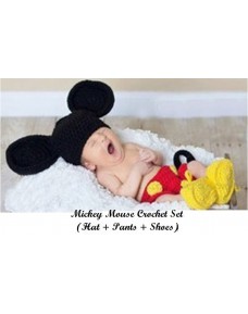Baby Crochet Set~ Mickey Mouse Knitted Costume Photo Props 