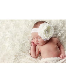 Elegance Big Flower Headband  (White/ Cream Colour)