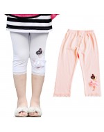 Girl's Ballerina Print Cotton Legging