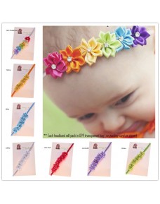 Little Flowers with Rhinestone Headbands (14 colors)