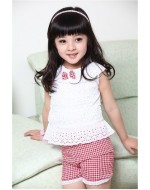 Summer Girl Clothes Set  (2pcs Set) - RED