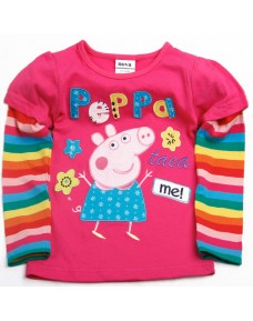 Peppa Pig Embroidery Rainbow Long sleeve T-shirt