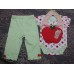 Sweet Apple Rompers Set with Pants & Bibs