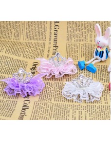 Sweet Princess Rhinestone Crown with Lace (3 colors) Hair Clip