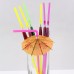 3D Paper Umbrella/ Fruits Cocktail Drinking Straws