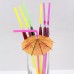 3D Paper Umbrella/ Fruits Cocktail Drinking Straws