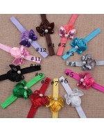 Mini Sequin Butterfly with Satin Rose Flower Headbands (10 colours)