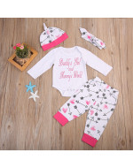 Daddy & Mommy's Baby Girls Romper 4pcs Set