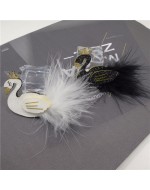  Beautiful Glitter White and Black Swan Hair Clip