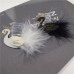  Beautiful Glitter White and Black Swan Hair Clip