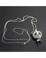 Fashion Panda Bling Bling Rhinestones Long Necklace