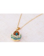 Fashion Multi-Colored Crystal Rhinestone Teardrop Shape Pendant Necklace