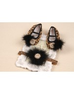 Beautiful Leopard prints Shoes & Headband Sets 