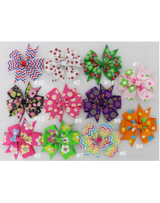 Colorful Printed Grosgrain Ribbon Bows Hair Clips Hair Accessories