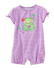 Jumping Beans - Cheerful Frog Purple Rompers