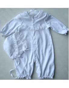 Sweet White Baby Romper with Hat