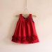 Elegant Red Flower Woolen Vest Girls Dress (Limited Stock)