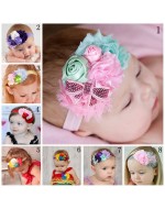 Princess Shabby Flower and Bow Headbands (8 Colours)