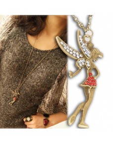 Fashion Vintage Little Fairy Crystal Pendants Necklace Charm Jewelry