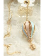 Fashion Gold Colorful Hot Air Balloon Pendant Necklace