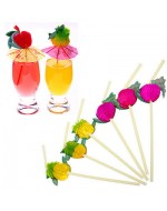 3D Paper Umbrella/ Fruits Cocktail Drinking Straws