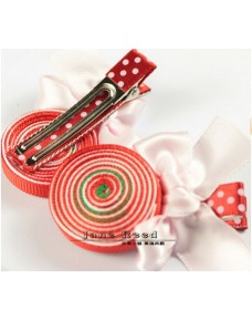 Sweet RED Lollipop Ribbon Clip (Clip Length: 4.8cm)