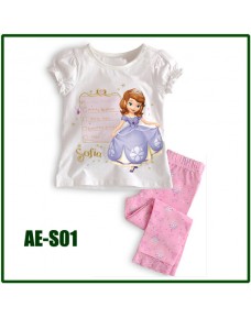 Princess White Pajamas Set (Short Sleeve)