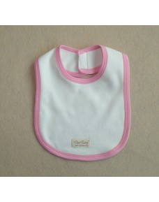 Organic Cotton - Bibs (tape) - White with Blue or Pink Edge