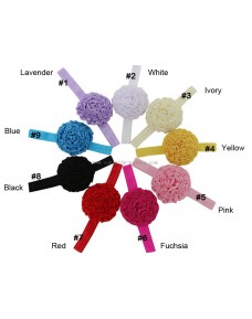 Multi layers Satin Flower Puff Elastic Headband (9 colors)