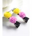 Sweet Purple & Yellow Roses Hairclip (Clip Length: 5cm)