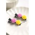 Sweet Purple & Yellow Roses Hairclip (Clip Length: 5cm)