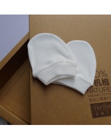 Organic Cotton - Baby Mittens (White)