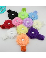 Peony Flower with Crochet Headband (10 Colours)