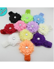 Peony Flower with Crochet Headband (10 Colours)